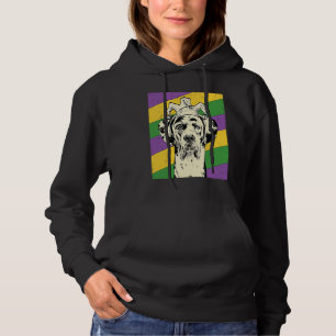 Great Dane Jester Mardi Gras Dog Mum or Dad Hoodie