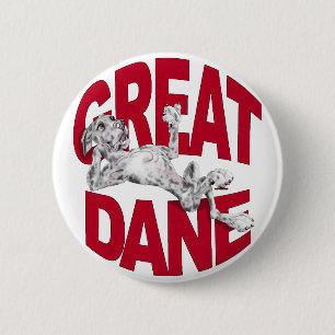 Great Dane Laid Back Merle UC 6 Cm Round Badge