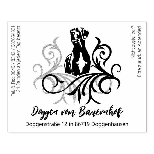 Great Dane Large  Rubber Stamp (Imprint)