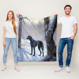 Great Dane Let It Snow Christmas  Fleece Blanket