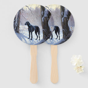 Great Dane Let It Snow Christmas Hand Fan