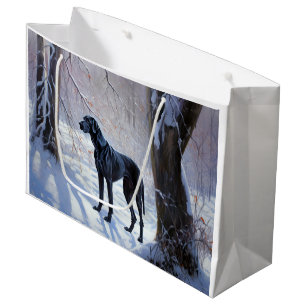 Great Dane Let It Snow Christmas Large Gift Bag