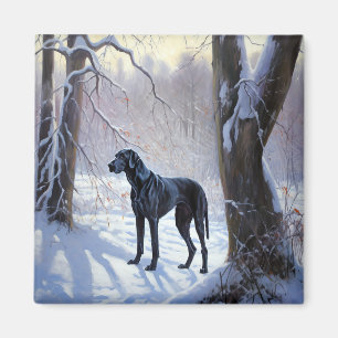 Great Dane Let It Snow Christmas Magnet
