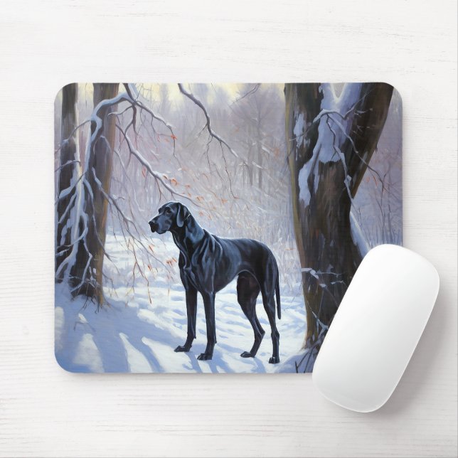 Great Dane Let It Snow Christmas  Mouse Pad (With Mouse)