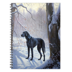 Great Dane Let It Snow Christmas Notebook