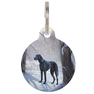 Great Dane Let It Snow Christmas Pet Tag