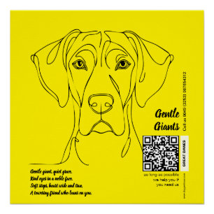 Great Dane Line Art Poster