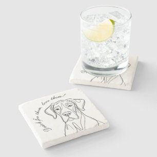 Great Dane Line Portrait Stone Coaster