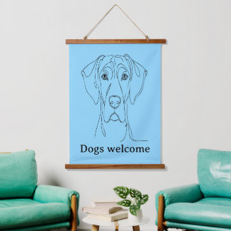 Great Dane lineart Hanging Tapestry