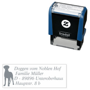 Great Dane Logo with Custom Text and Two Harlequin Self-inking Stamp