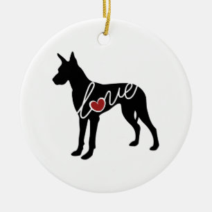 Great Dane Love Ceramic Tree Decoration