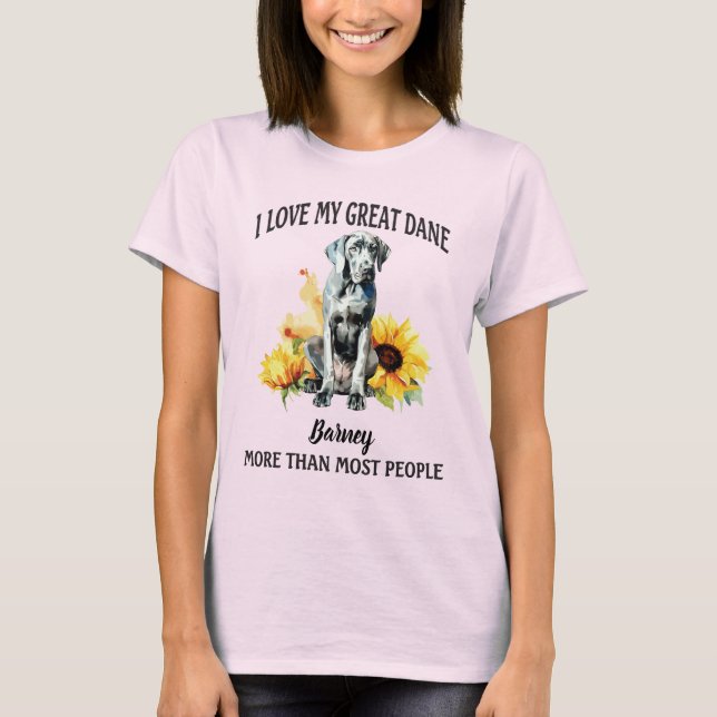 Great Dane Love (Customise Name) T-Shirt (Front)