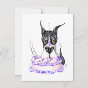Great Dane Mantle Birthday Cake Invitation