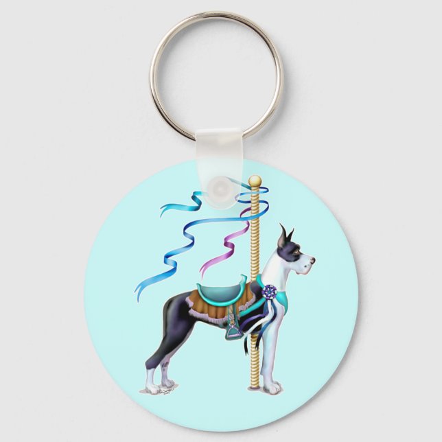 Great Dane Mantle Carousel Key Ring (Front)