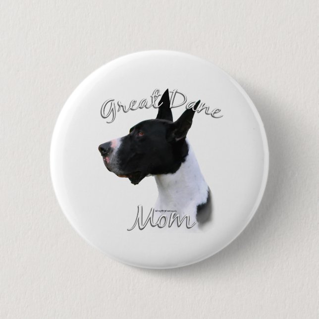 Great Dane (mantle) Mum 2 6 Cm Round Badge (Front)