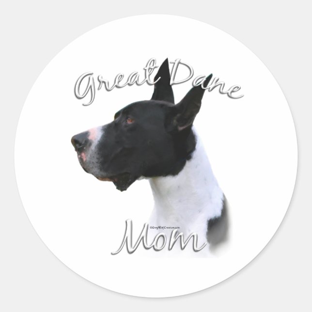 Great Dane (mantle) Mum 2 Classic Round Sticker (Front)