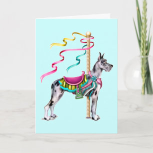 Great Dane Merle Carousel - Customised Card