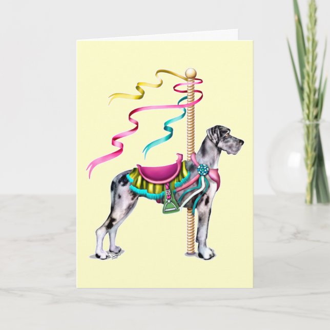Great Dane Merle Carousel UC - Customised Card (Front)