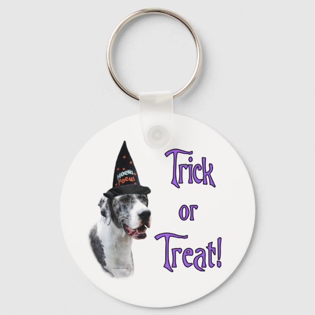 Great Dane (merle) Trick Key Ring (Front)
