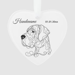 Great Dane Minimalist Line Art Personalized Ornament