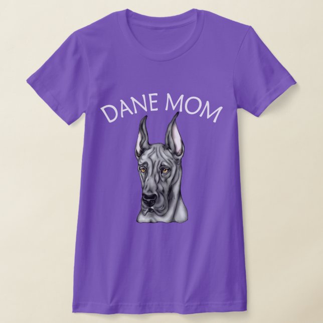 Great Dane Mum Black T-Shirt (Laydown)