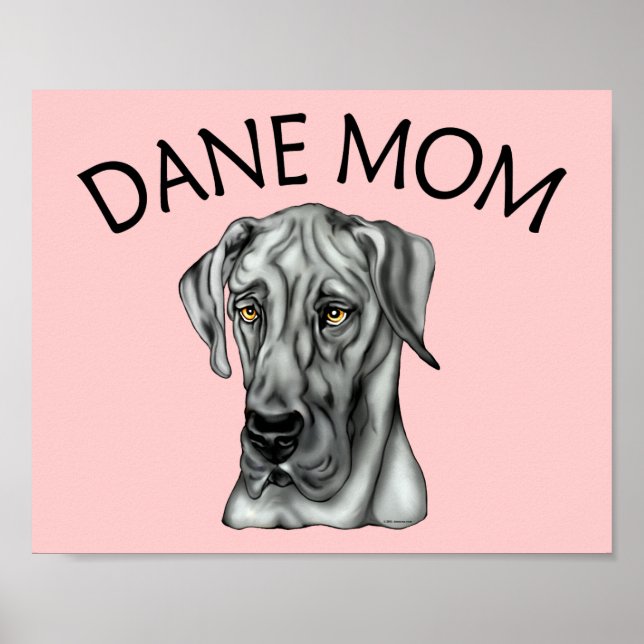Great Dane Mum Black UC Poster (Front)
