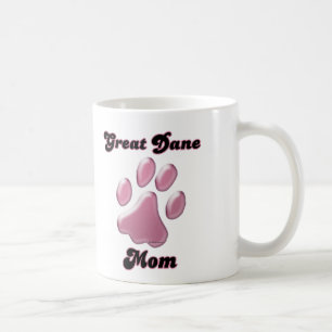 Great Dane Mum Pink Pawprint Coffee Mug