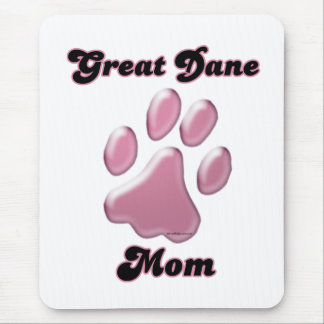 Great Dane Mum Pink Pawprint Mouse Pad