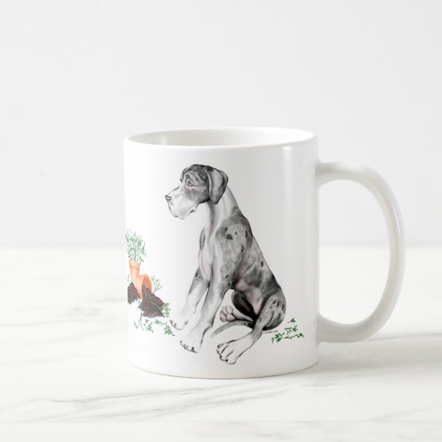 Great Dane Naughty Pup MerleB UC Coffee Mug (Right)
