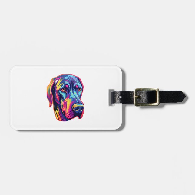 Great Dane Neon Design   Luggage Tag (Front Horizontal)