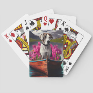Great Dane on a Paddle: A Scenic Adventure Playing Cards