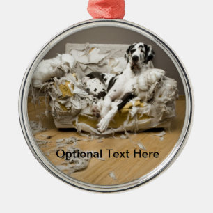 Great Dane On Chewed Sofa Pet Sitter Metal Tree Decoration
