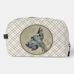 Great Dane Painting Brindle Original Pet Dog Art Dopp Kit