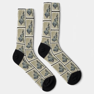 Great Dane Painting Brindle Original Pet Dog Art Socks