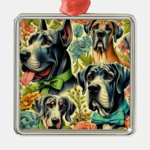 Great Dane Painting Metal Tree Decoration