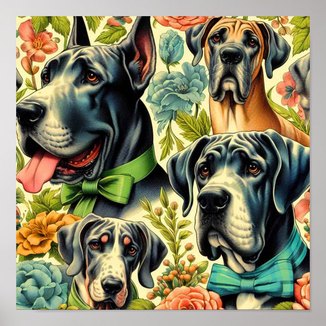 Great Dane Painting Poster (Front)