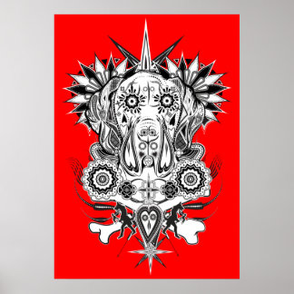 Great Dane pattern poster