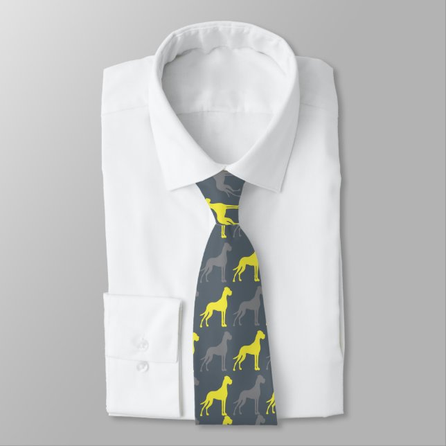 Great Dane Pattern Tie (Tied)