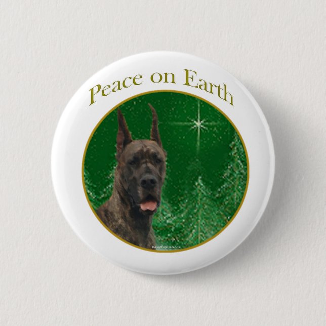 Great Dane Peace 6 Cm Round Badge (Front)