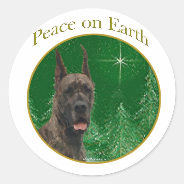 Great Dane Peace Classic Round Sticker (Front)