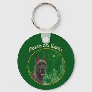 Great Dane Peace Keychain