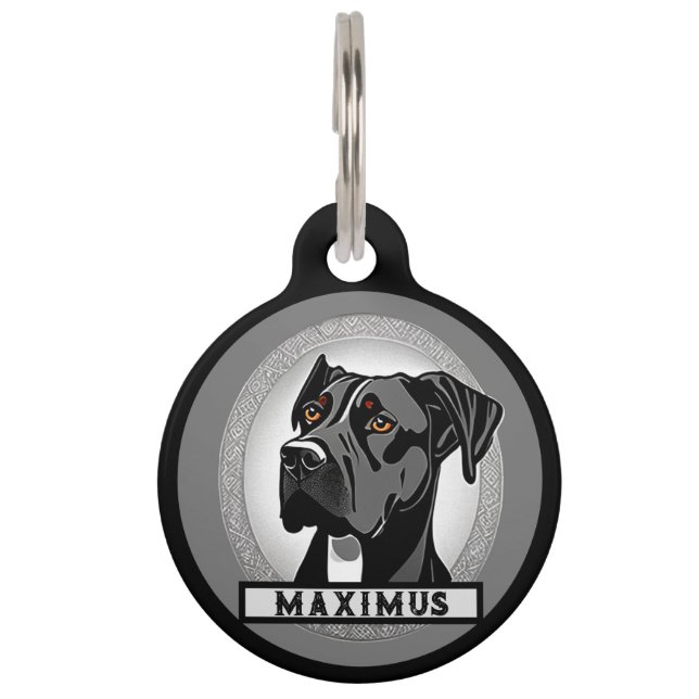 Great Dane Personalise Pet Tag (Front)