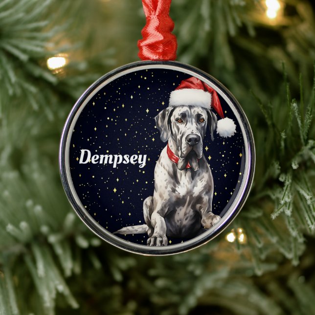 Great Dane Personalised Christmas Ornament (Tree)