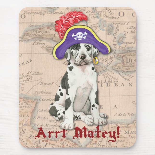 Great Dane Pirate Mouse Pad (Front)