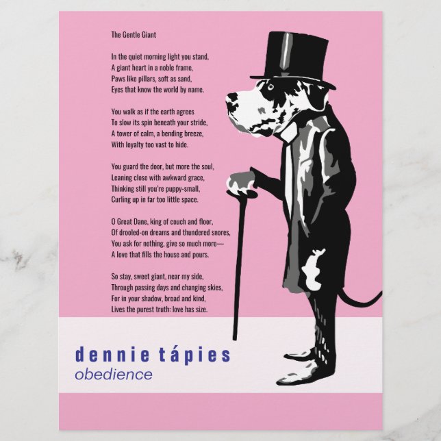 Great Dane Poem Flyer (Front)