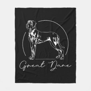 Great Dane portrait dog mum Fleece Blanket