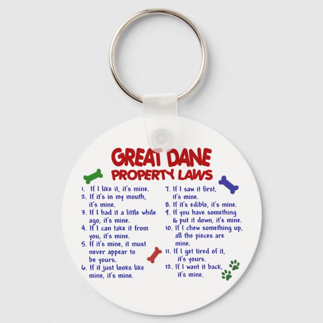 GREAT DANE Property Laws 2 Key Ring (Front)