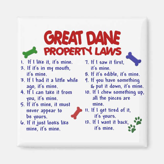 GREAT DANE Property Laws 2 Magnet (Front)
