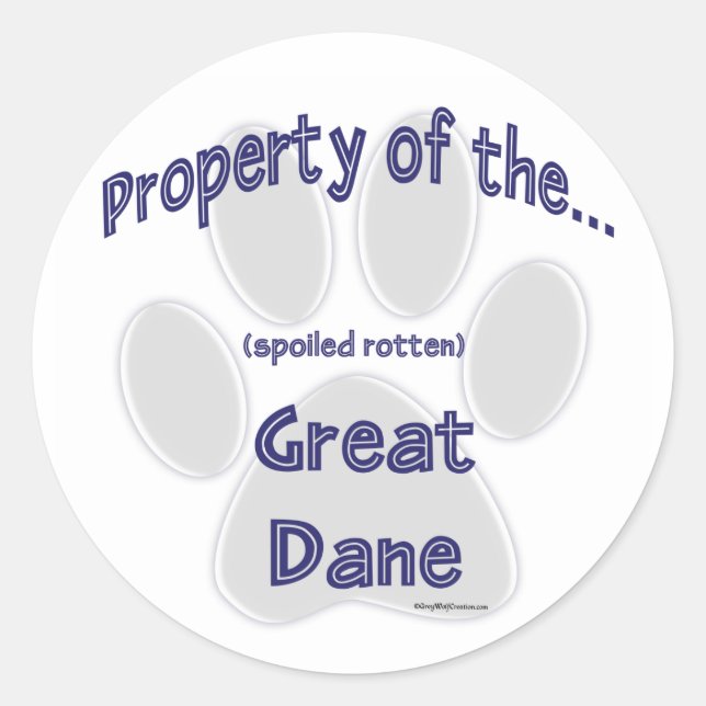 Great Dane Property Sticker (Front)