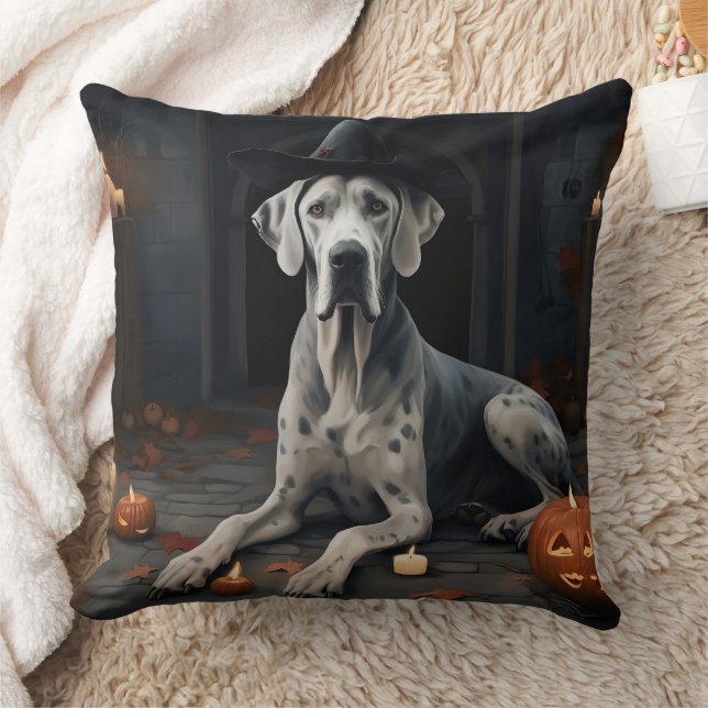 Great Dane Pumpkins Halloween Scary Flip Cushion (Blanket)